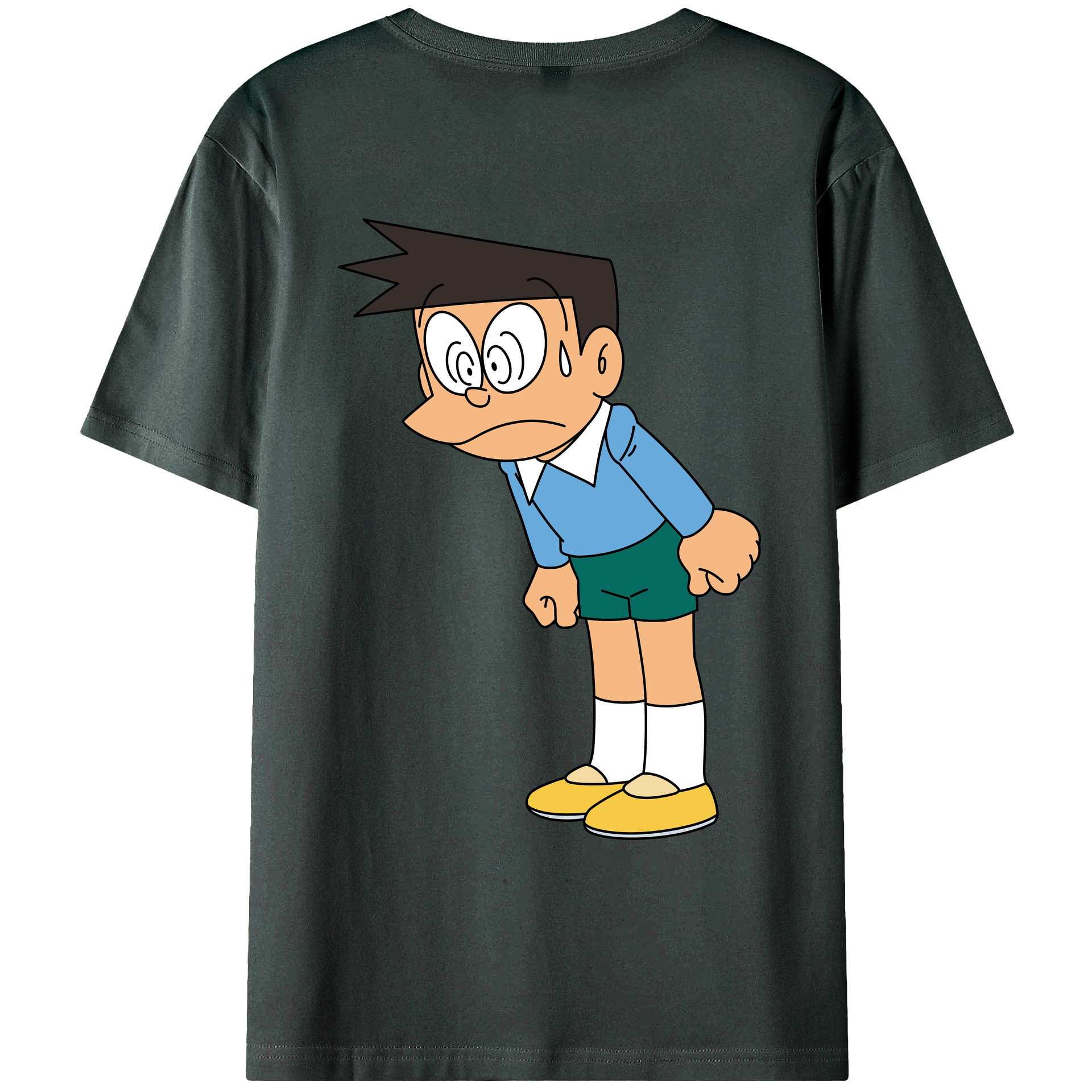 （画像用） ドラえもん 骨川 スネ夫 Doraemon Honekawa Suneo 綿100％ メンズ半袖Tシャツ（バックプリント） 通気性